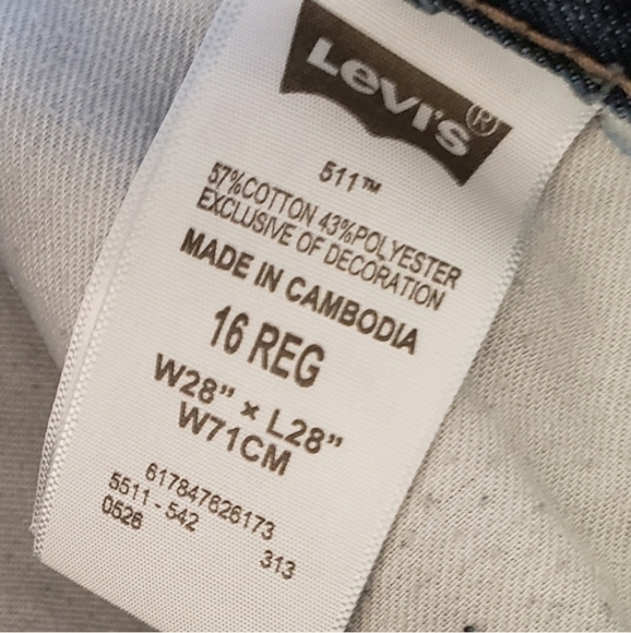 Boys Levi's jeans Slim Dark Denim sz 16 W28x L28 - Picture 2 of 8